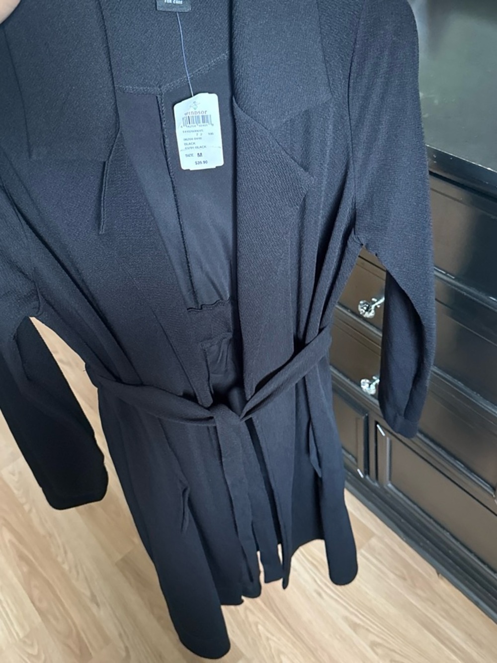 Women’s Black Belted Duster Coat